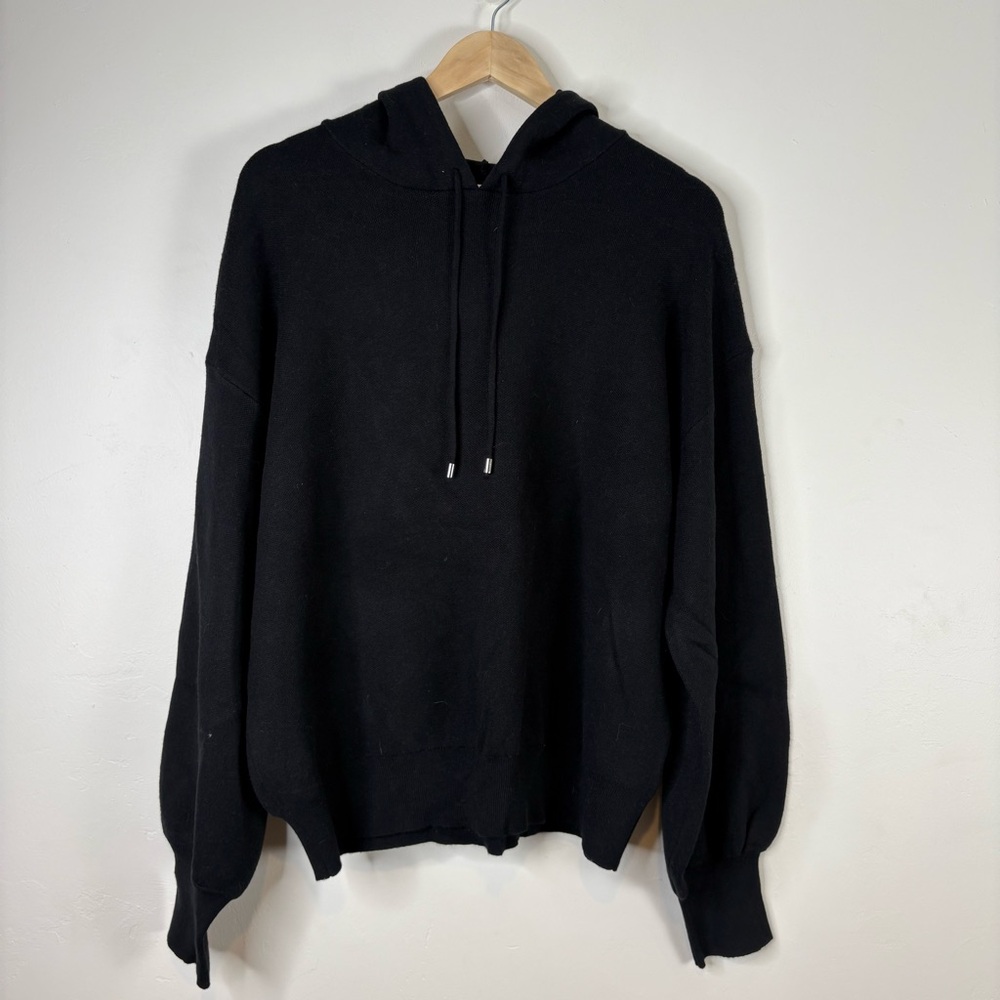 Philosophy Black Hooded Crewneck Sweater